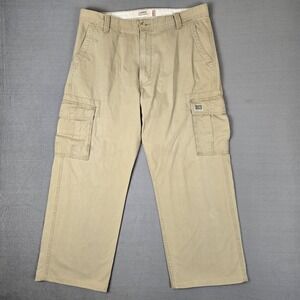 Levis Pants Mens 38x32 Beige Cargo‎ Loose Straight Workwear Utility Baggy Y2K
